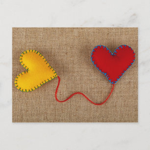 Valentine' s Day Postcard with colourful hearts