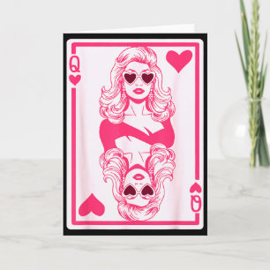 Valentine’s Day Queen Of Hearts Girls Bff Galentin Card