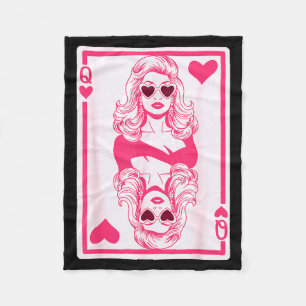 Valentine’s Day Queen Of Hearts Girls Bff Galentin Fleece Blanket