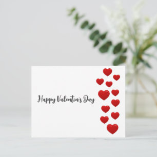 Valentine’s Day Red Hearts Postcard – Romantic