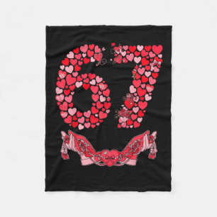 Valentine’s Day Six Seven 67 Funny Meme 6 7 Valent Fleece Blanket