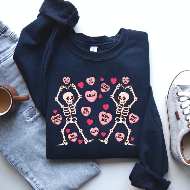 Valentine’s Day skeleton shirt, Valentine's gift Sweatshirt (Creator Uploaded)