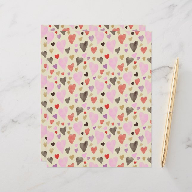 Valentine’s Day Sweetheart Flat Paper Sheet (Front/Back In Situ)