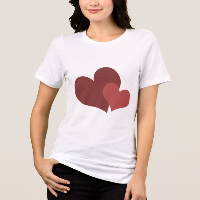  Valentine’s Day t-shirt Heart Design for Women Tri-Blend Shirt (Front)