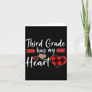 Valentine’s Day Third Grade Has My Heart Plaid Tea Card