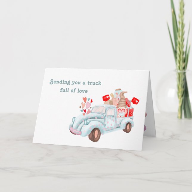 Valentine´s Day Truck Personalised Name Card (Front)