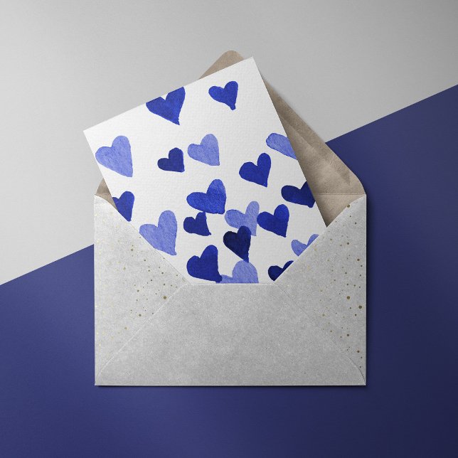 Valentine’s Day Watercolor Hearts – blue Card (Creator Uploaded)
