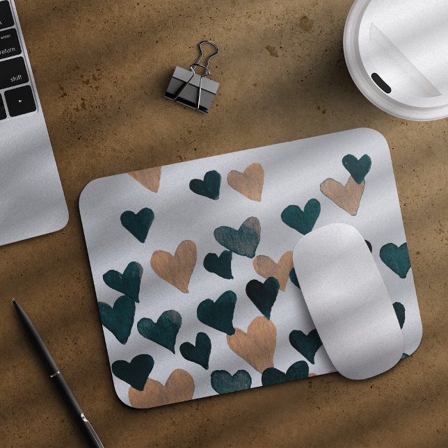 Valentine’s Day Watercolor Hearts – neutral Mouse Pad (Creator Uploaded)