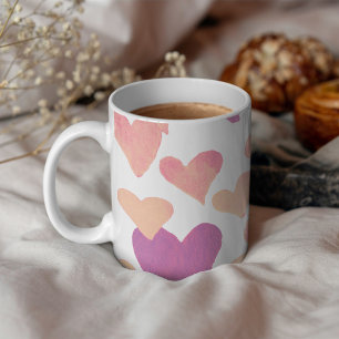 Valentine’s Day Watercolor Hearts – pastel pink Coffee Mug