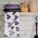 Valentine’s Day Watercolor Hearts – ultra violet Tea Towel<br><div class="desc">Cute watercolor ultra violet hearts representing love,  romance and everything nice. I encourage love all around the year,  but this is a lovely design for Valentine’s Day gifts.</div>