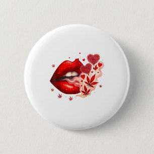 Valentine’s Day Weed Lover Stoner Babe  6 Cm Round Badge