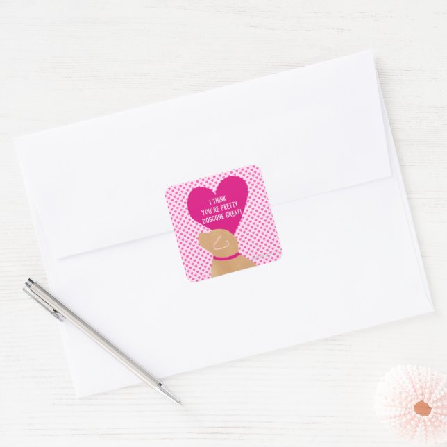 Valentine’s Day Yellow Doggone Great Label (Envelope)