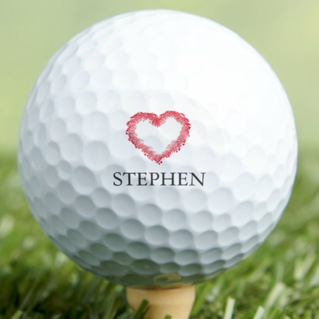 Valentine’s Gift for Him - Romantic Red Heart Love Golf Balls (Creator Uploaded)