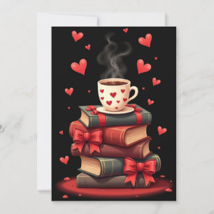Valentine´s pile of books thank you card