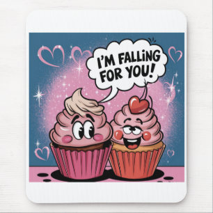 Valentine´s pink cupcake mouse pad