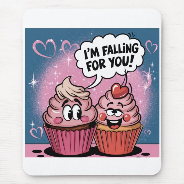 Valentine´s pink cupcake  mouse pad (Front)