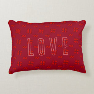 Valentine’s Red Hearts On Red Love Decorative Cushion