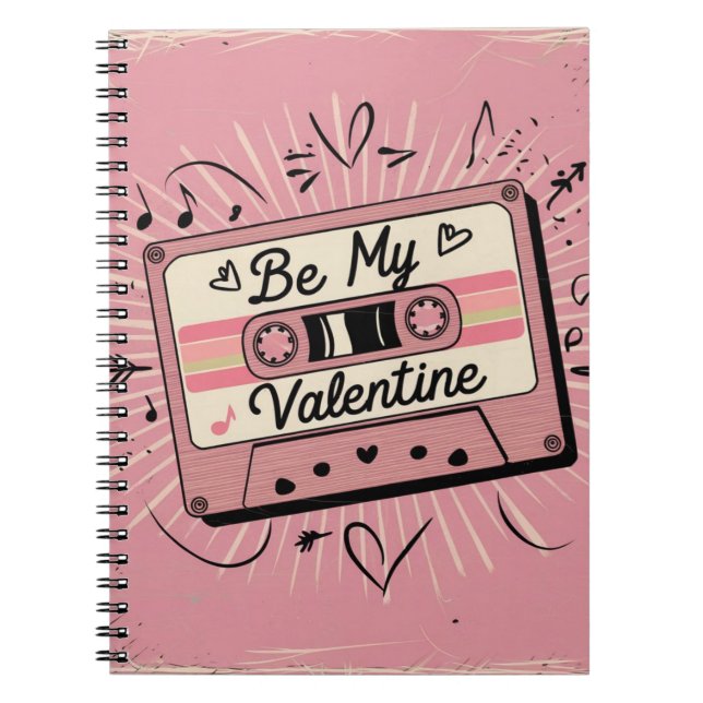 Valentine´s retro cassette, for him ,for her notebook (Front)