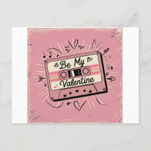 Valentine´s retro cassette, for him ,for her postcard