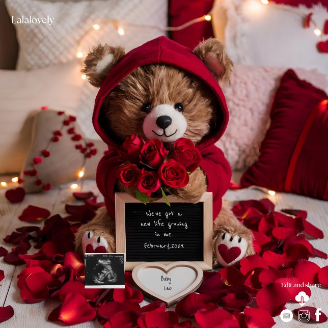  Valentine’s  teddy bear  pregnancy announcement  (Creator Uploaded)