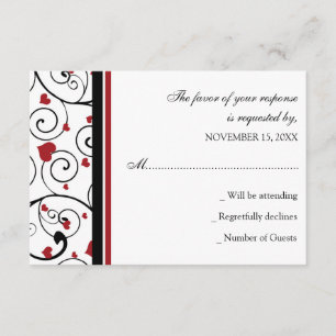 Valentine`s Wedding RSVP Card