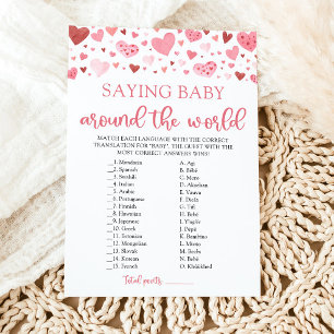 Valentine Saying Baby Around The World Game Invitation