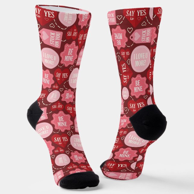 Valentine Sayings  Socks (Angled)