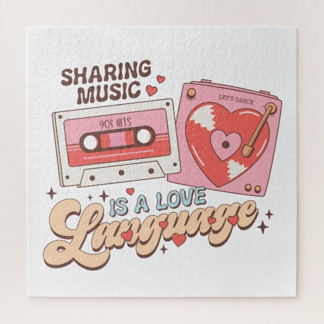 Valentine Sharing Music Is A Love Language Jigsaw Puzzle (Vertical)