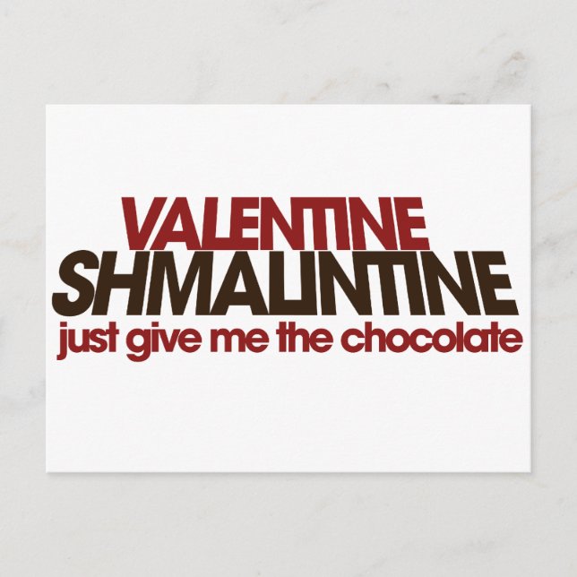 Valentine Shmalintine Holiday Postcard (Front)