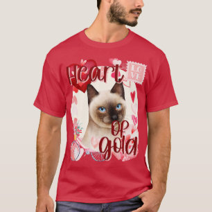 Valentine Siamese Cat Simply Cute Southern Colors  T-Shirt