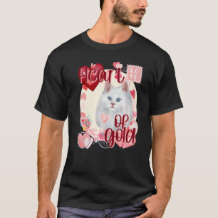 Valentine Siamese Cat Simply Cute Southern Colors  T-Shirt