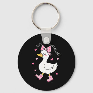 Valentine Silly Goose On The Loose Coquette Bow Gi Key Ring