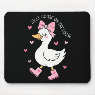 Valentine Silly Goose On The Loose Coquette Bow Gi Mouse Pad