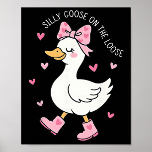 Valentine Silly Goose On The Loose Coquette Bow Gi Poster
