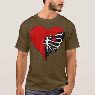 Valentine Skeleton Heart Love Rib Cage Heart Xray  T-Shirt