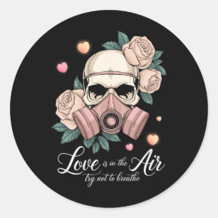 Valentine Skull Gas Mask Love Aesthetic _6 Classic Round Sticker