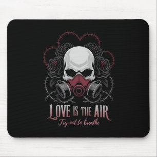 Valentine Skull Gas Mask Love Romance _2  Mouse Pad