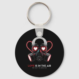 Valentine Skull Gas Mask Love Romance Key Ring