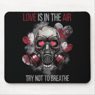 Valentine Skull Gas Mask Love Romance Mouse Pad