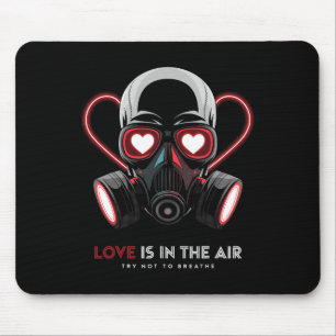 Valentine Skull Gas Mask Love Romance  Mouse Pad