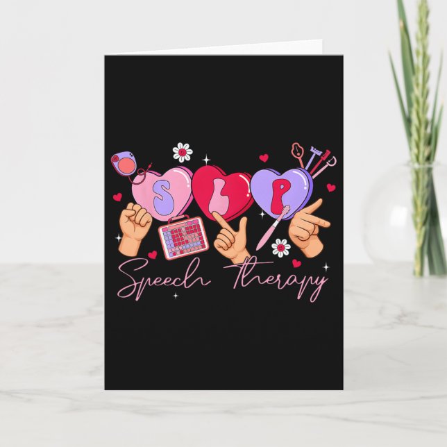 Valentine Slp Speech Language Pathologist Student  Card (Front)
