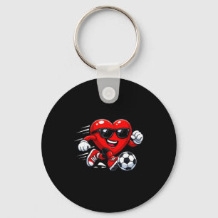 Valentine Soccer Heart Drip Sport Love Valentines Key Ring