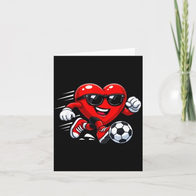 Valentine Soccer Heart Drip Srt Love Valentines Da Card (Front)
