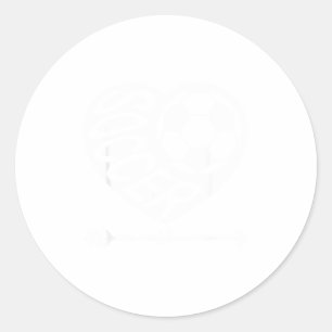 Valentine Soccer Heart Drip Srt Love Valentines Da Classic Round Sticker