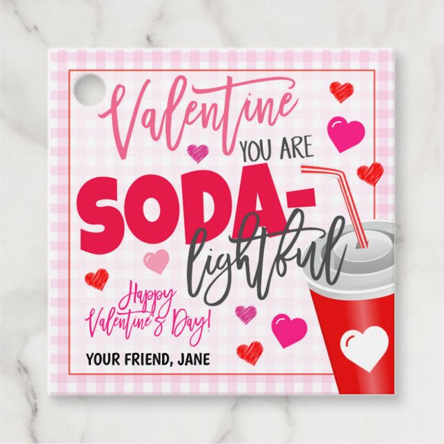Valentine Soda Gift Tag (Front)
