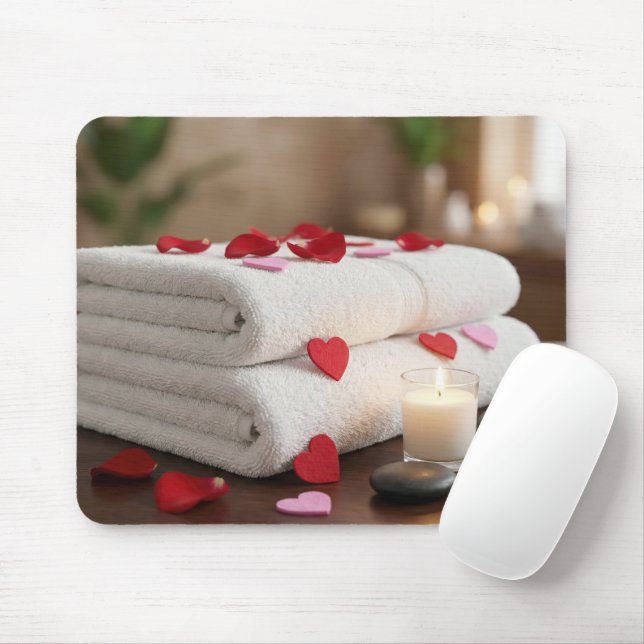 Valentine Spa Day With Hearts Mouse Pad (With Mouse)