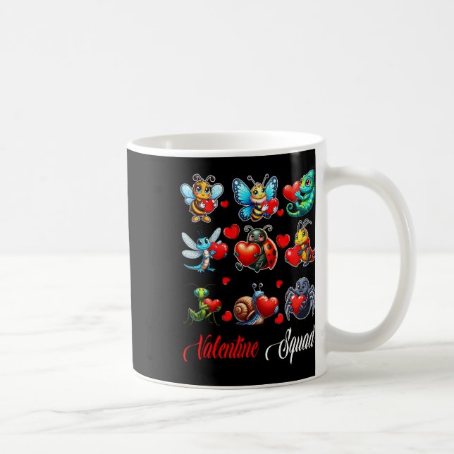 Valentine Squad Insects Bee Butterfly Ladybug Hold Coffee Mug (Right)
