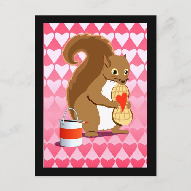 Valentine squirrel 2 holiday postcard (Front)