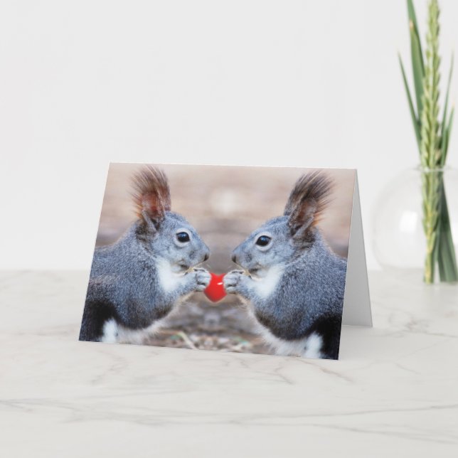 Valentine Squirrels - Be My Valentine - Card (Front)