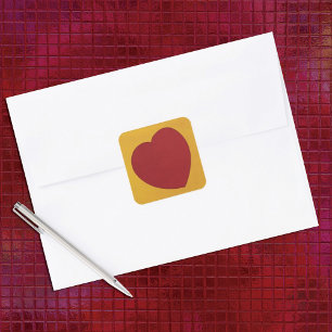 Valentine Stained Glass Heart Square Sticker
